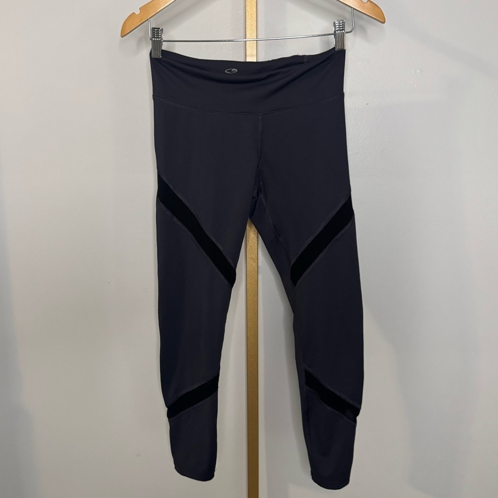 Champion Dark Gray with Black Mesh Design Leggings